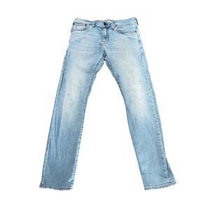 Madewell Mens Light Wash Hemp Blend Slim Straight Jeans Blue W32 L32